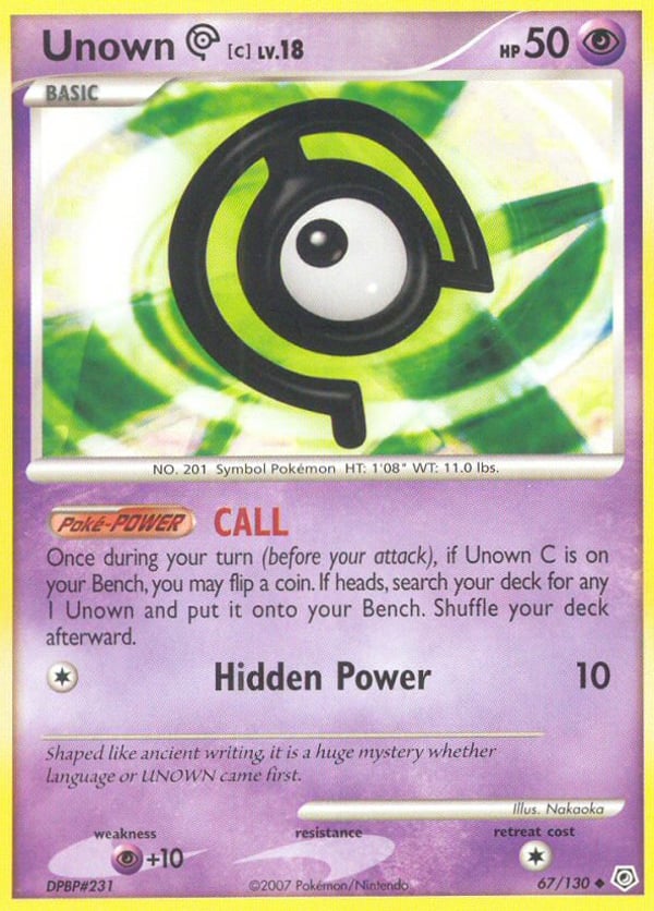 Unown [C] – Uncommon – Diamond & Pearl