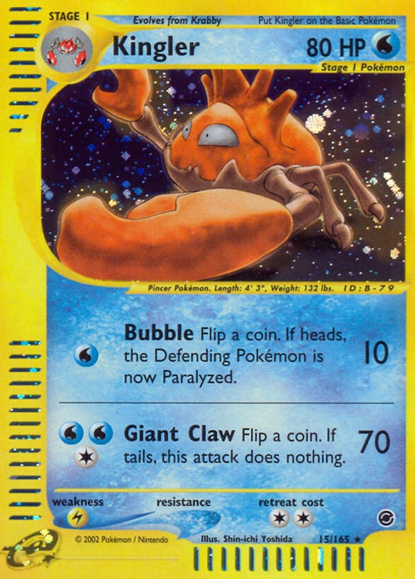 Kingler – Rare Holo – Expedition Base Set