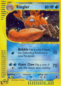 Kingler – Rare Holo – Expedition Base Set