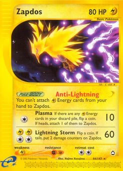 Zapdos – Rare – Aquapolis