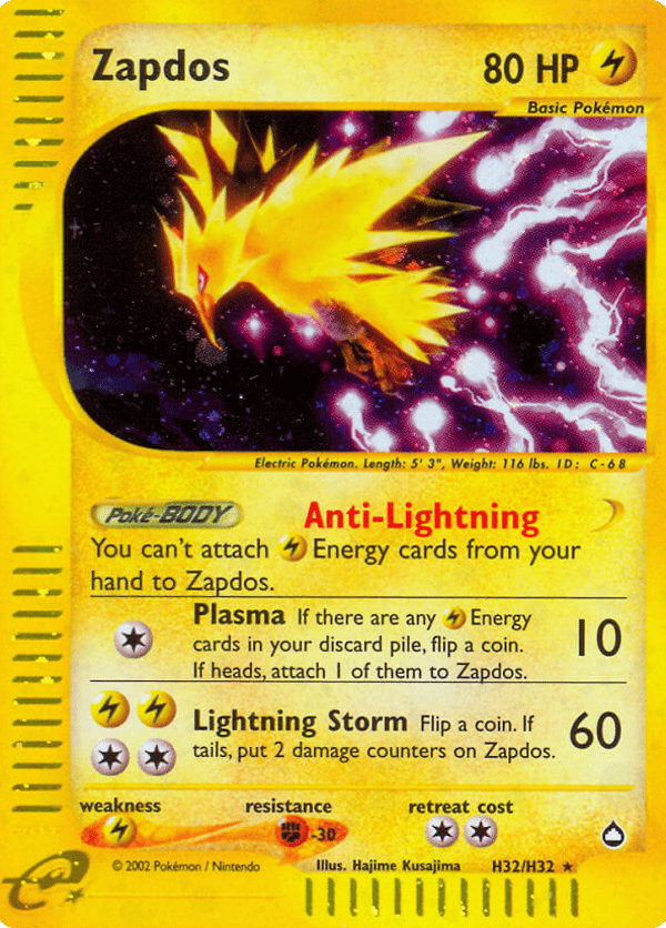 Zapdos – Rare Holo – Aquapolis