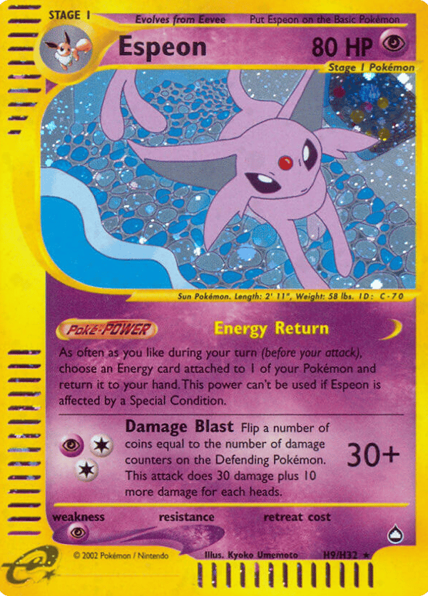 Espeon – Rare Holo – Aquapolis