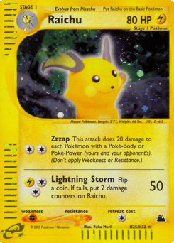 Raichu – Rare Holo – Skyridge