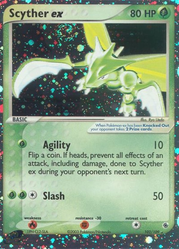 Scyther ex – Rare Holo EX – Ruby & Sapphire