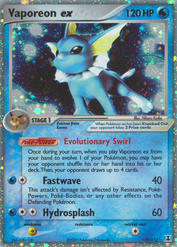 Vaporeon ex – Rare Holo EX – Delta Species