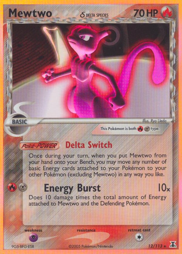 Mewtwo δ – Rare Holo – Delta Species