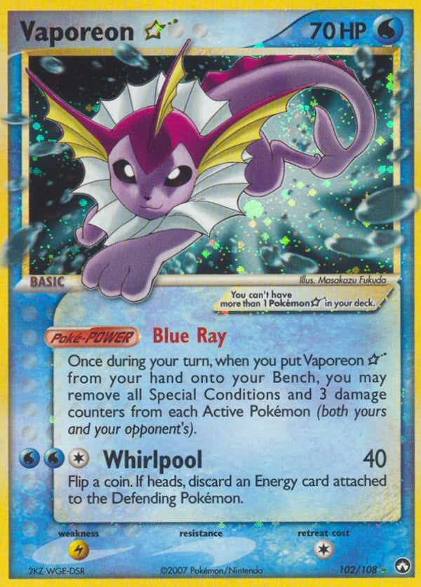 Vaporeon ★ – Rare Holo Star – Power Keepers