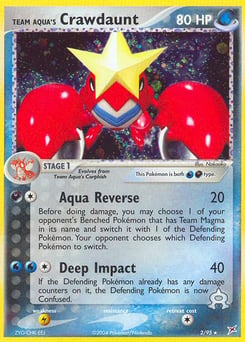 Team Aqua's Crawdaunt – Rare Holo – Team Magma vs Team Aqua
