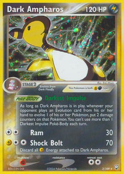 Dark Ampharos – Rare Holo – Team Rocket Returns