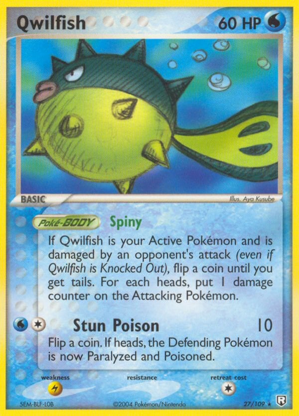 Qwilfish – Rare – Team Rocket Returns