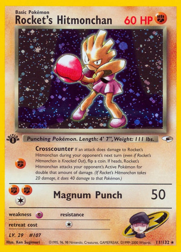 Rocket's Hitmonchan – Rare Holo – Gym Heroes