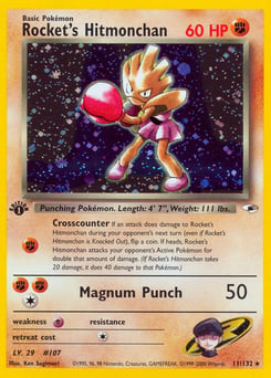 Rocket's Hitmonchan – Rare Holo – Gym Heroes