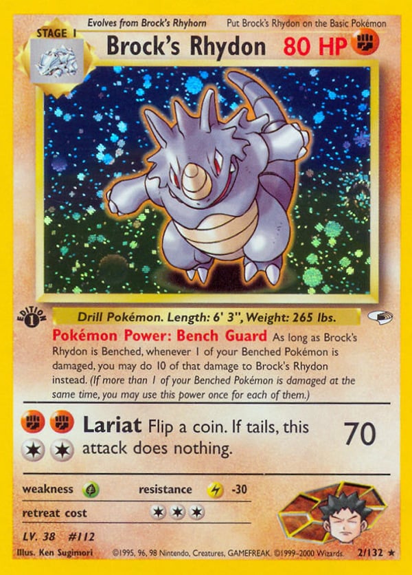 Brock's Rhydon – Rare Holo – Gym Heroes