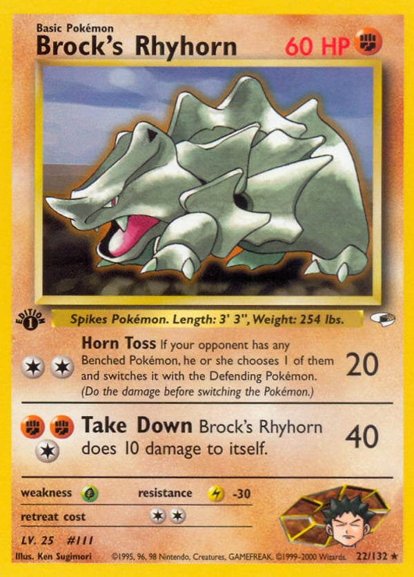 Brock's Rhyhorn – Rare – Gym Heroes