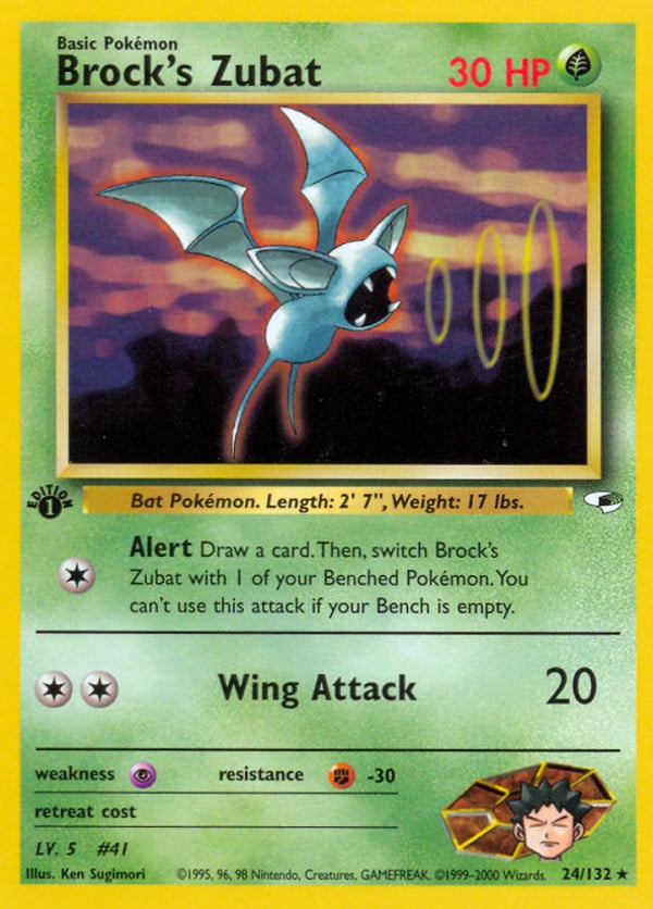 Brock's Zubat – Rare – Gym Heroes