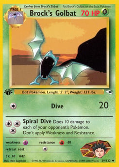 Brock's Golbat – Uncommon – Gym Heroes