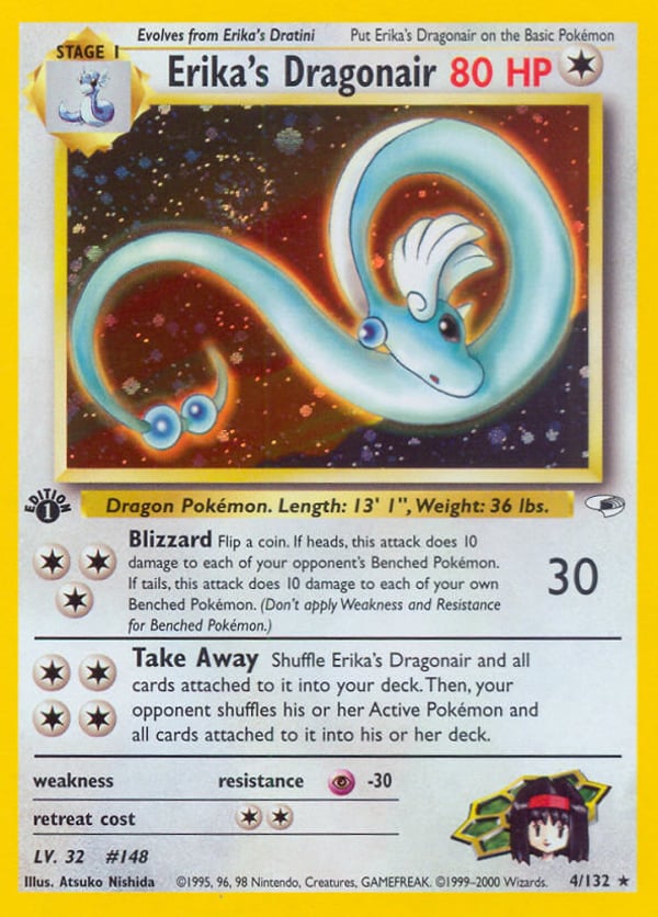 Erika's Dragonair – Rare Holo – Gym Heroes