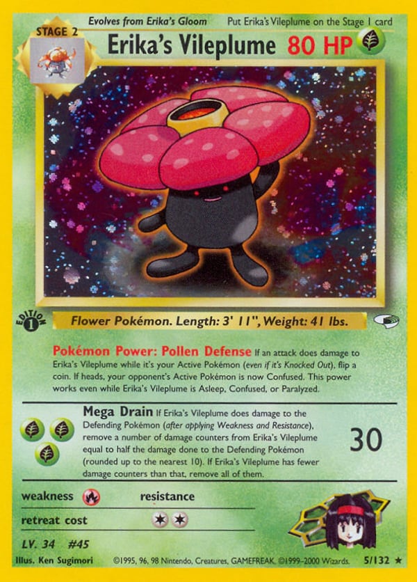 Erika's Vileplume – Rare Holo – Gym Heroes