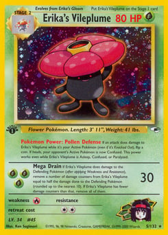 Erika's Vileplume – Rare Holo – Gym Heroes