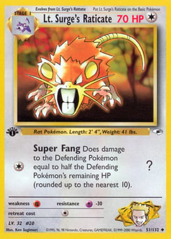 Lt. Surge's Raticate – Uncommon – Gym Heroes