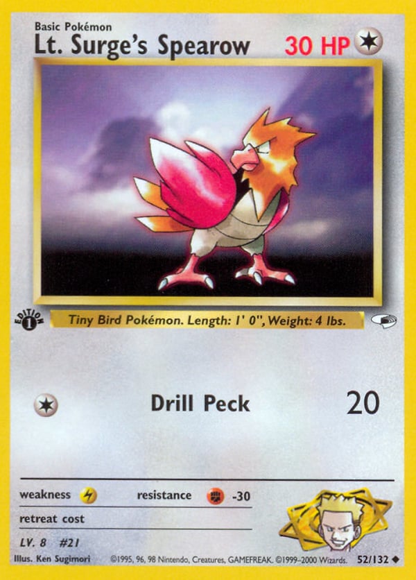 Lt. Surge's Spearow – Uncommon – Gym Heroes