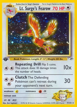 Lt. Surge's Fearow – Rare Holo – Gym Heroes