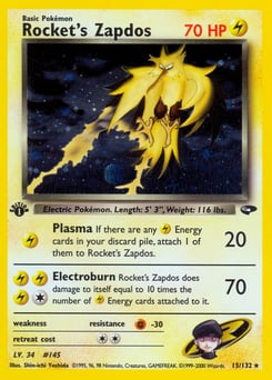 Rocket's Zapdos – Rare Holo – Gym Challenge
