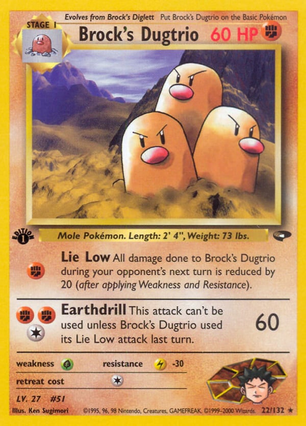 Brock's Dugtrio – Rare – Gym Challenge