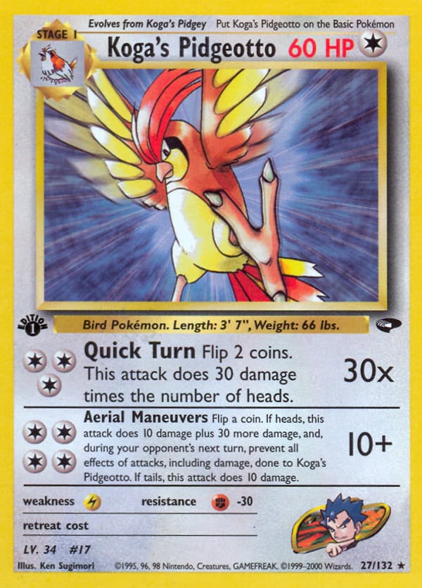 Koga's Pidgeotto – Rare – Gym Challenge