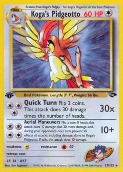 Koga's Pidgeotto – Rare – Gym Challenge