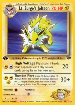Lt. Surge's Jolteon – Rare – Gym Challenge