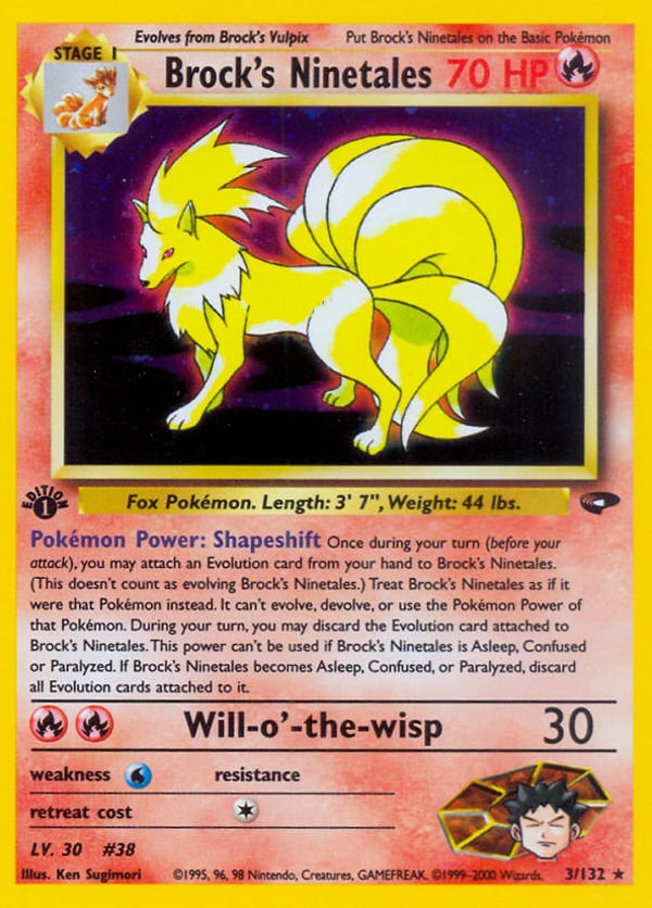 Brock's Ninetales – Rare Holo – Gym Challenge