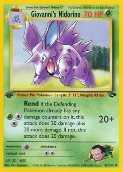 Giovanni's Nidorino – Uncommon – Gym Challenge