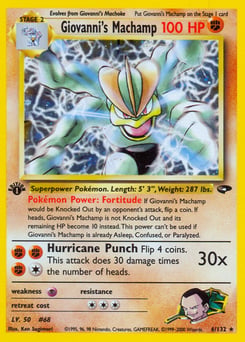Giovanni's Machamp – Rare Holo – Gym Challenge
