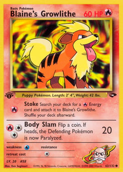 Blaine's Growlithe – Common – Gym Challenge