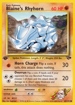 Blaine's Rhyhorn – Common – Gym Challenge