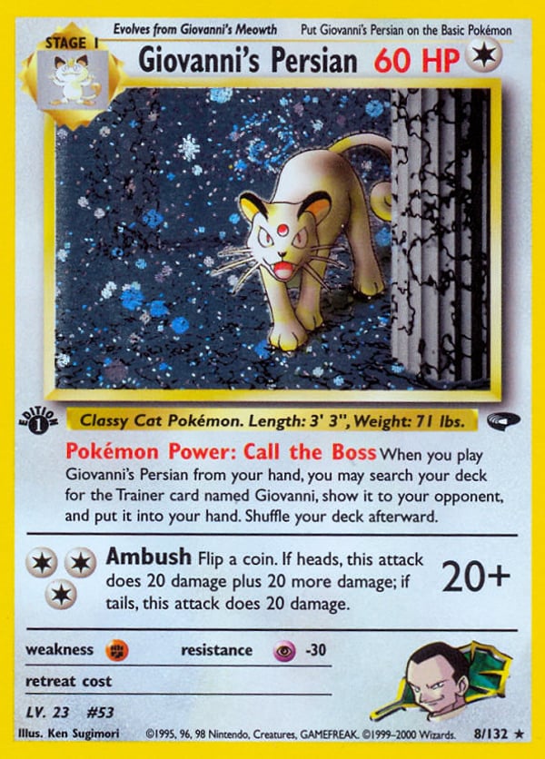 Giovanni's Persian – Rare Holo – Gym Challenge