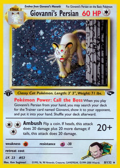 Giovanni's Persian – Rare Holo – Gym Challenge