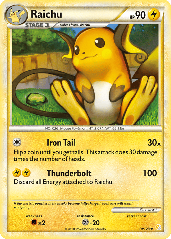 Raichu – Rare Holo – HeartGold & SoulSilver