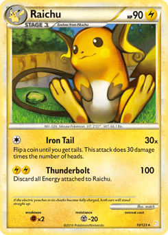 Raichu – Rare Holo – HeartGold & SoulSilver