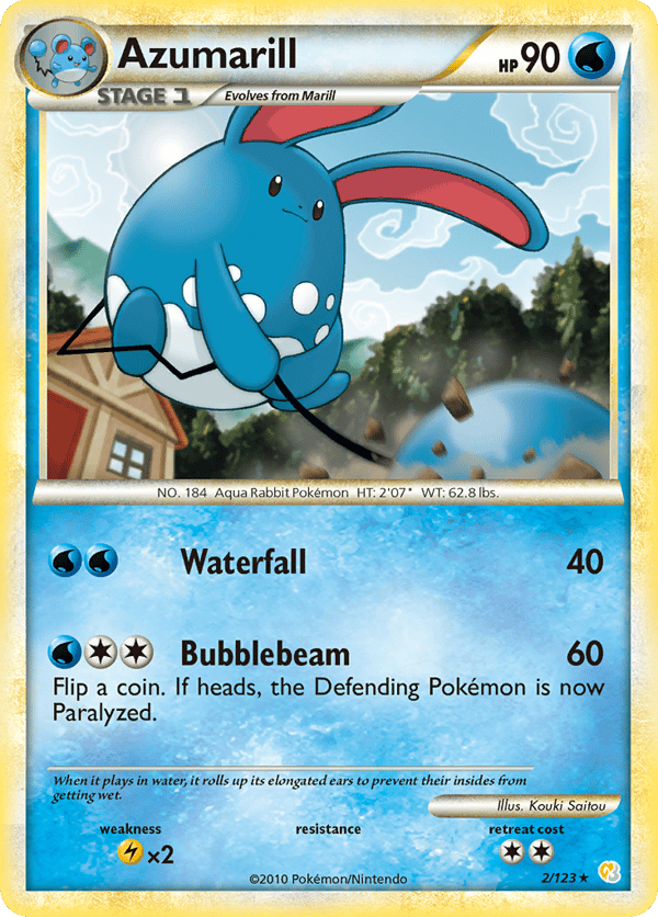 Azumarill – Rare Holo – HeartGold & SoulSilver
