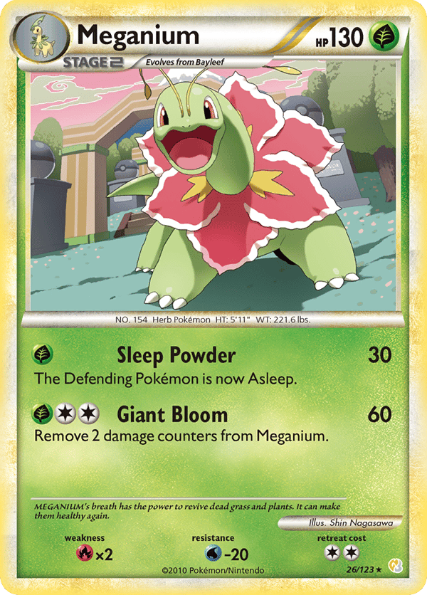 Meganium – Rare – HeartGold & SoulSilver