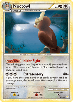 Noctowl – Rare Holo – HeartGold & SoulSilver