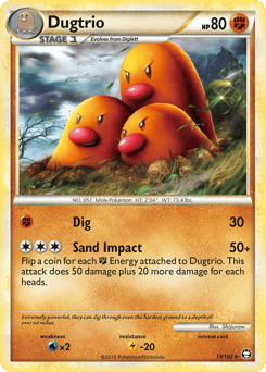 Dugtrio – Rare – HS—Triumphant