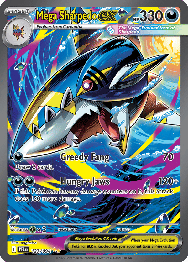 Mega Sharpedo ex – Special Illustration Rare – Phantasmal Flames