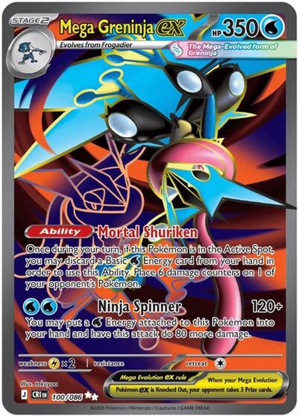 Mega Greninja ex – Ultra Rare – Chaos Rising