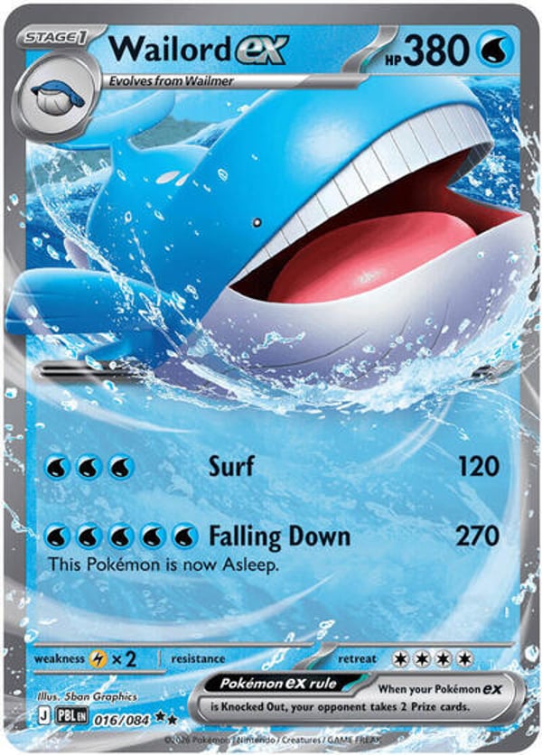 Wailord ex #16 – Double Rare – Pitch Black