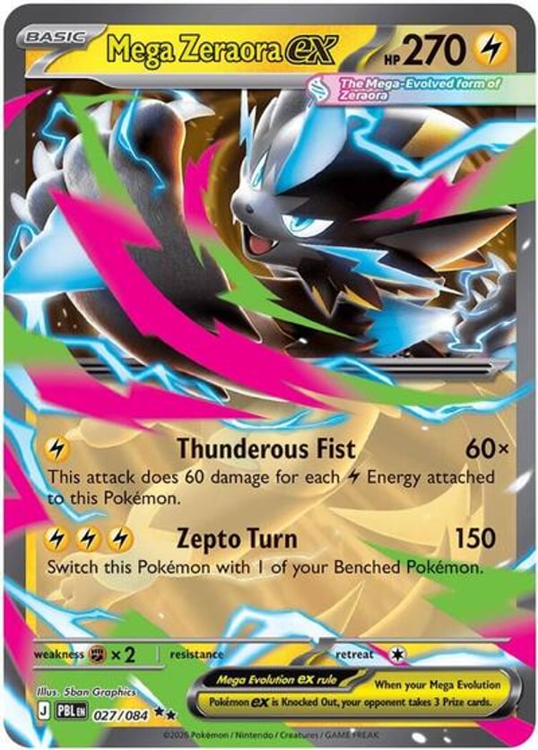 Mega Zeraora ex #27 – Double Rare – Pitch Black