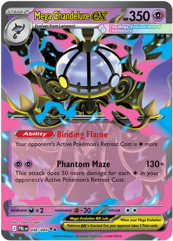 Mega Chandelure ex #38 – Double Rare – Pitch Black