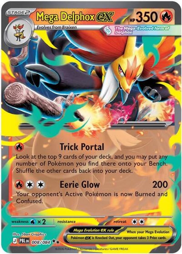 Mega Delphox ex #8 – Double Rare – Pitch Black